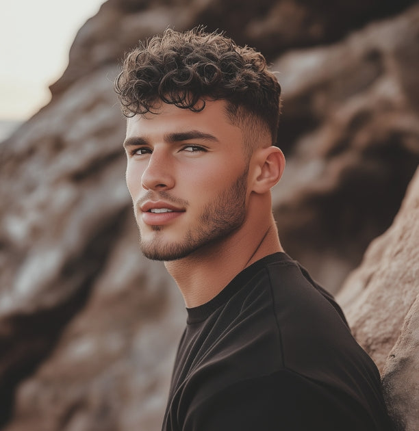 Visuel d'un homme au cheveux bouclé - campagne communication MAOLIS