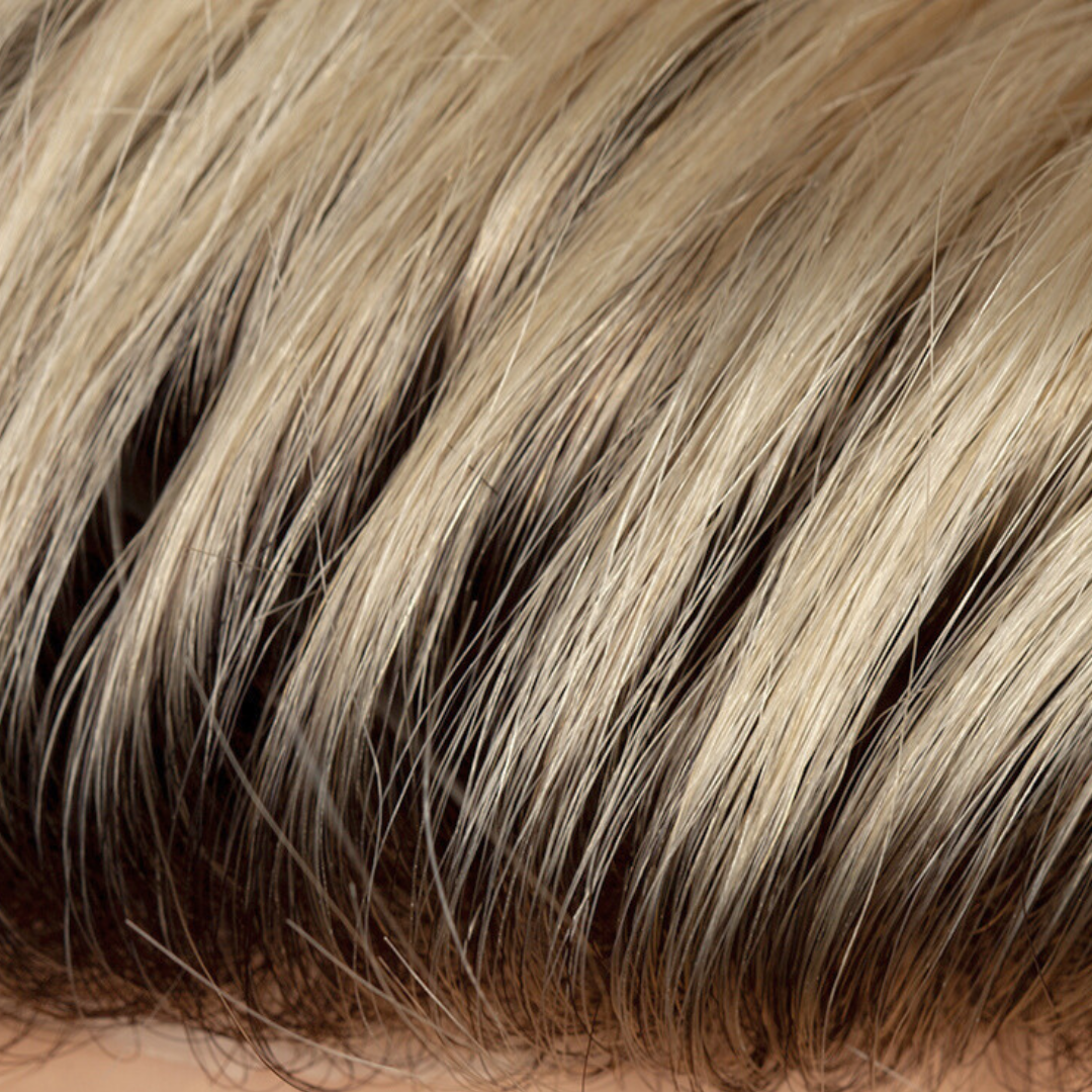 Perruque pour homme cheveux naturels blond platine ombré